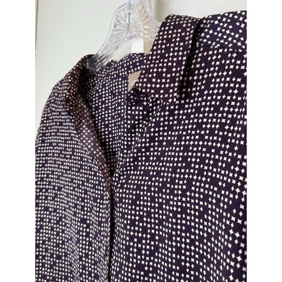 Chico's 3XL Purple Dot Print Blouse Button Down Long Sleeve Minimalist Fall Chic - Picture 10 of 13